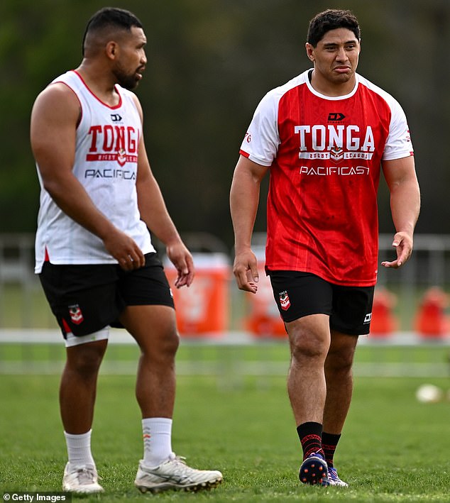 After 10 appearances for the Kiwis, Taumalolo (pictured this week with representative teammate Siliva Havili) decided it was time to play for his island nation, Tonga.