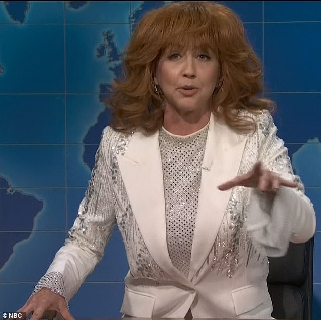 That weekend, her statement was the subject of a Saturday Night Live joke in which Heidi Garner, playing Reba McEntire, responded to a question about her election endorsement.