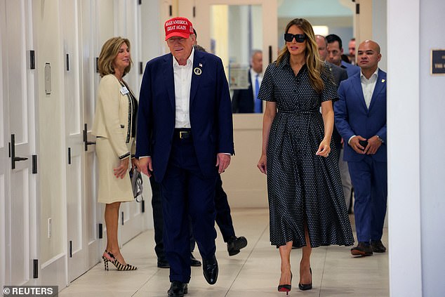 The couple was seen voting at the Morton and Barbara Mandel Recreation Center polling station.