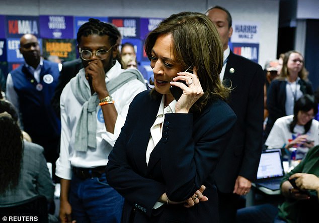 Kamala Harris rallies voters in last-minute campaign push at Democratic National Committee headquarters in Washington DC