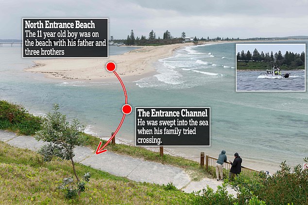 A multi-coordinated search for the boy was launched with rescue helicopters, water police and surf lifeguards united.