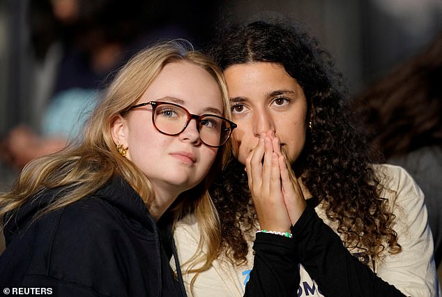 Surprised Kamala Harris supporters watched the unfavorable results roll in.