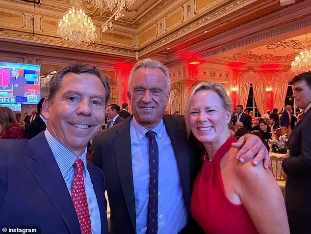 Attendees at Trump's election night event, including RFK Jr. (center), shared smiling selfies as promising results came in from across the country.