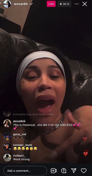 Cardi B shouts at Trump followers during Instagram live