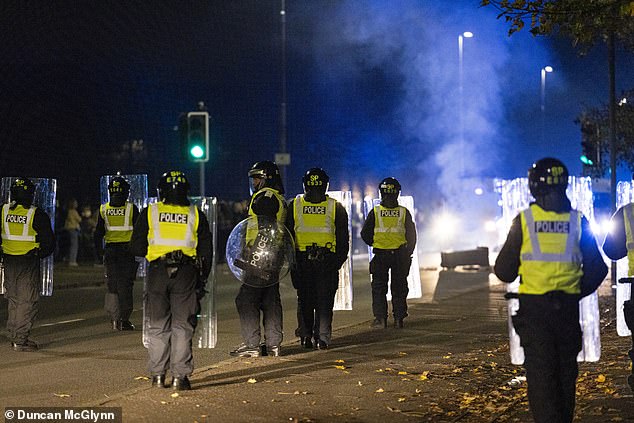 A police helicopter was sent to help map the violence.