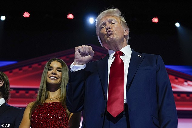 Trump with his granddaughter Kai during the RNC in July