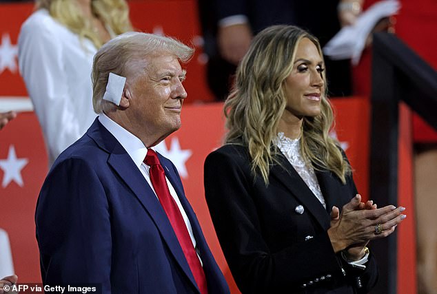 Republican presidential candidate Donald Trump with Lara at the Republican National Convention in July