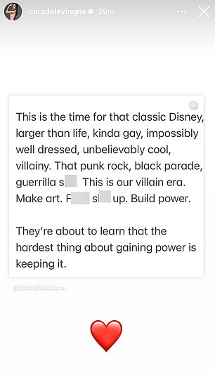 The Briton promised 'four years of hell' and encouraged her followers to embrace 'classic Disney villainy' to topple the republicans from power.