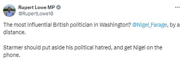 Jubilant reform MPs have been demanding Sir Keir use Nigel Farage's close friendship with Trump to shore up the special relationship.