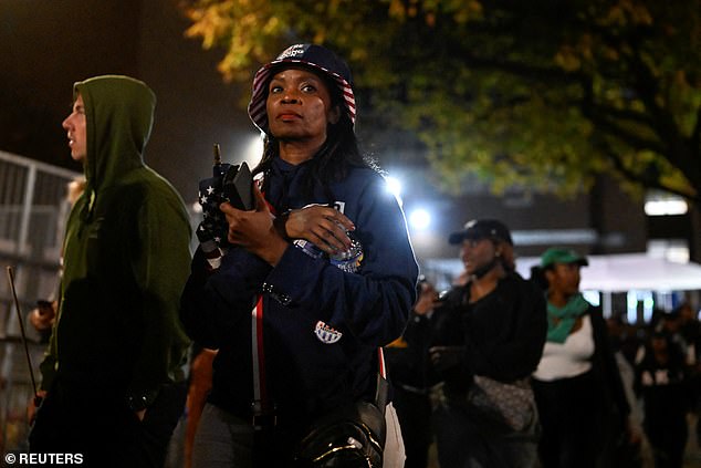 People leave the election night rally in honor of US Democratic presidential candidate Kamala Harris.