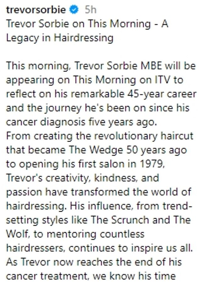 1730894277 494 Trevor Sorbie reveals he plans to spend his final days