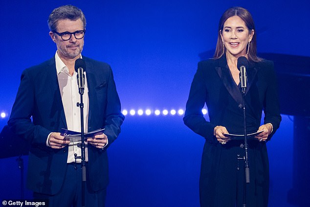 During the evening, the royal couple (pictured) took to the stage to present the awards live on television.