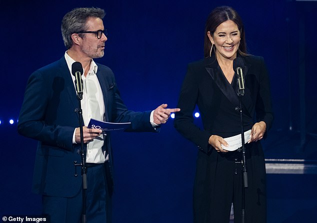 During last night's event, Frederik and Mary (pictured) announced that the Crown Prince Couple Awards will now be known as the Royal Couple Awards.