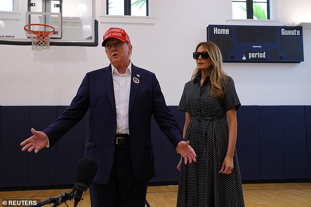 Donald Trump and Melania Trump after voting in Florida on Tuesday