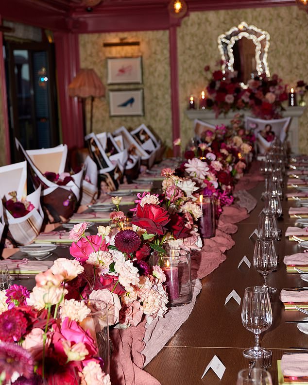 She also shared a glimpse of the event and posted a snap of a stunning large table covered in red and pink flowers.