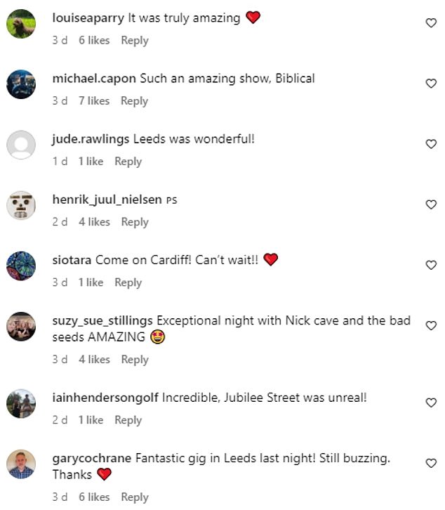 Fans have gone wild over Nick's recent tour of Europe and the UK as they took to Instagram after he posted recent snaps from the shows.