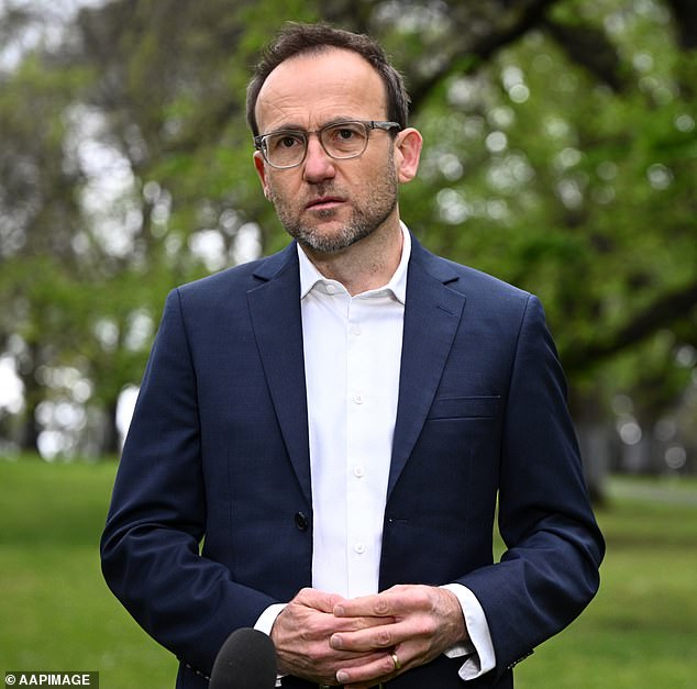 Greens leader Adam Bandt (pictured) took aim at Trump by declaring that Labor should cancel the AUKUS deal.