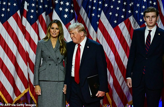 Turnbull, who was Prime Minister during Trump's first presidency, said Albanese will gain little by not standing up to Trump (pictured with his wife Melania).