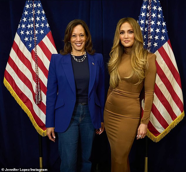 It's only been six days since Jennifer actively campaigned for the 60-year-old vice president (left) at the Craig Ranch Amphitheater in Las Vegas, as 