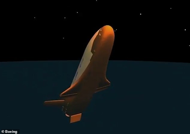 The spacecraft pointed its nose away from Earth as friction heated its underside, causing the underside to emit an orange glow and slowing the vehicle.