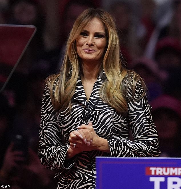 Mrs. Trump, photographed at her husband's rally at Madison Square Garden last week, had noticeably fuller cheeks and deeper nasolabial folds compared to her appearance on Tuesday.