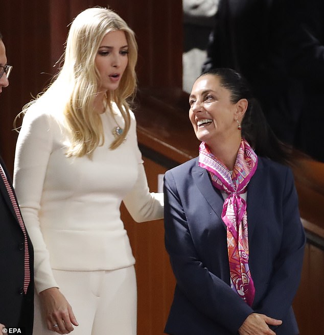 Former President Donald Trump's daughter Ivanka (left) and then-Mayor-elect of Mexico City Claudia Sheinbaum are seen together at the presidential inauguration of Andrés Manuel López Obrador in Mexico City on December 1, 2018.