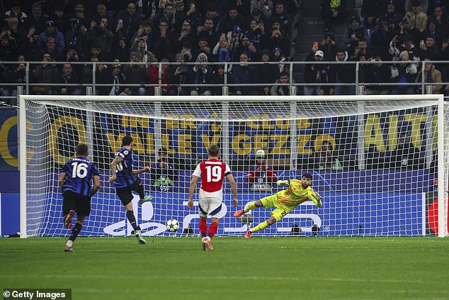 Hakan Calhanoglu converted a penalty to give Inter Milan the lead at San Siro