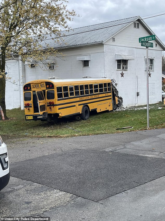 An elderly woman was in her bed on the second floor inside the house at the time of the accident.