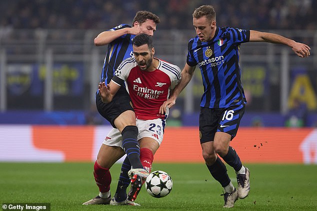 Merino had a hard time getting a foothold in the game and Arteta hooked him up at half-time