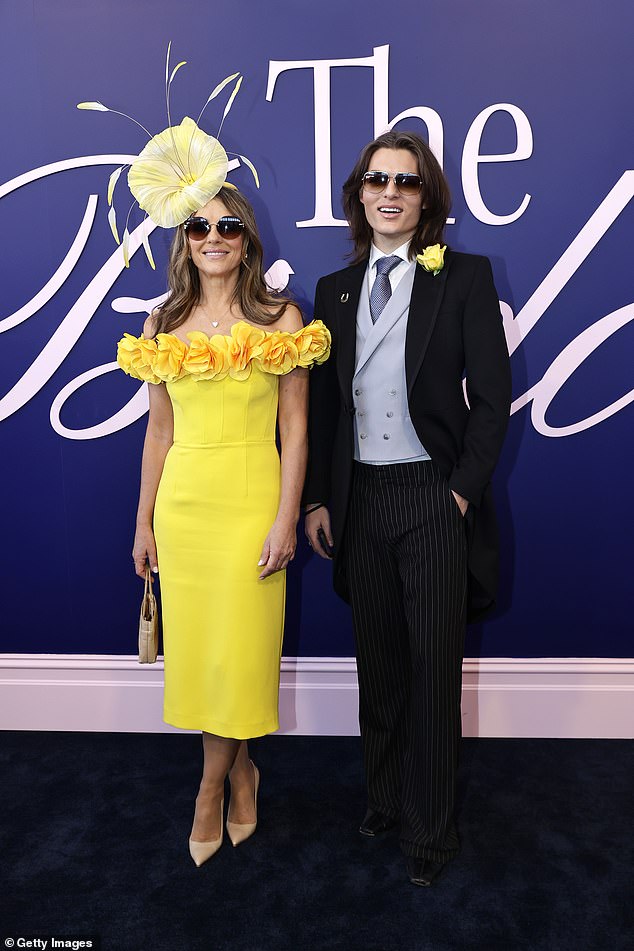 This year, international names including Elizabeth Hurley and her son Damian (both pictured) flew to Australia for the world-famous Melbourne Cup Carnival.