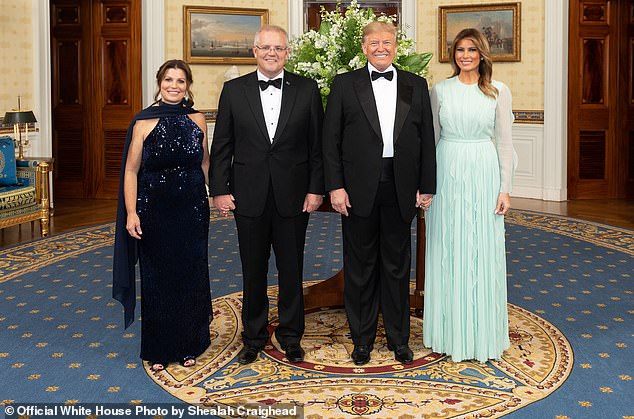 Jenny and Scott Morrison are pictured with Donald and Melania Trump in September 2019.