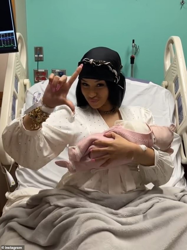 Cardi confirmed the arrival of her third child via Instagram and revealed that she gave birth on September 7.