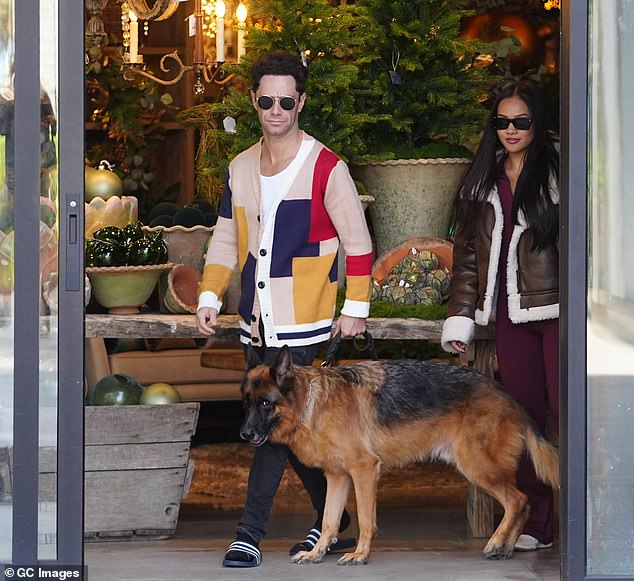 Sasha rocked a cozy color-block cardigan with a white tank top and black jeans. Jenn was wearing a warm, fleece-lined biker jacket and a burgundy tracksuit underneath.