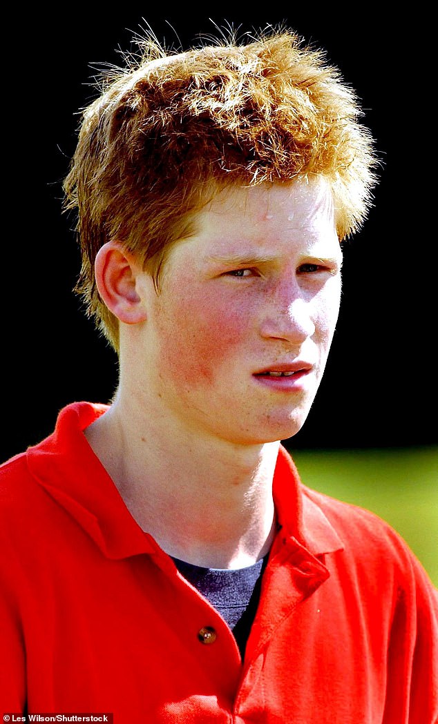 The young Prince in 2002 attending a charity event at a polo ground in Tidworth, Wiltshire.