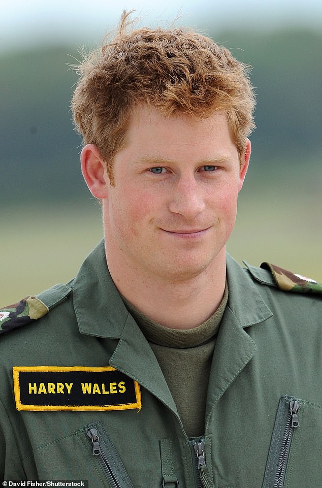 The Prince pictured at RAF Shawbury where he received helicopter training with his brother William in 2009.