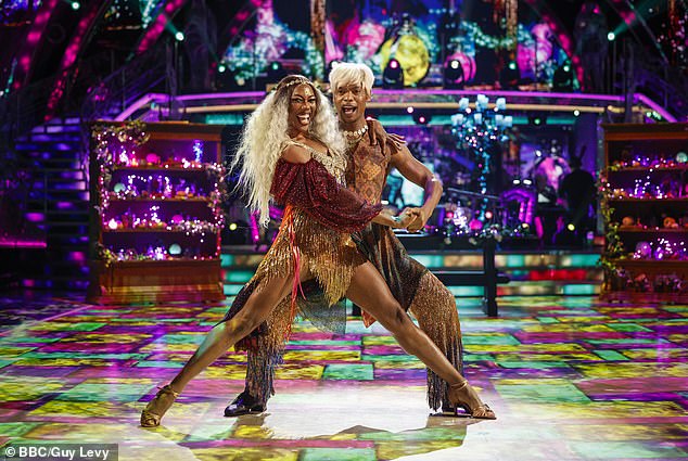 Elsewhere, it has also been reported that her professional partner Johannes Radebe is set to leave Strictly at the end of the series (pictured with Montell Douglas).