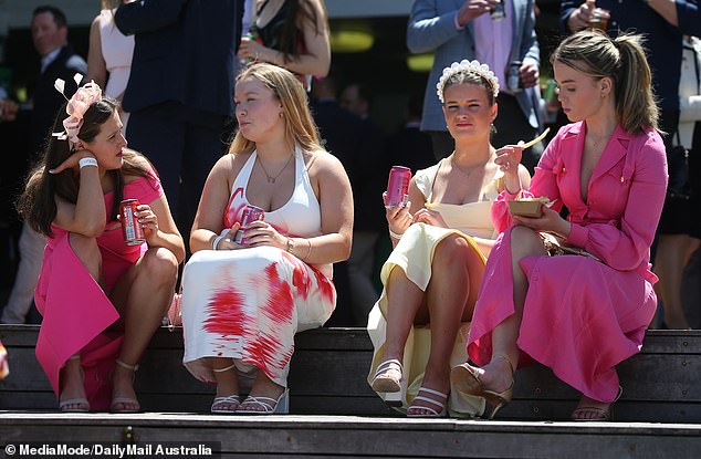 Pretty in pink: Many Oaks Day attendees wore pink in honor of the day's long tradition