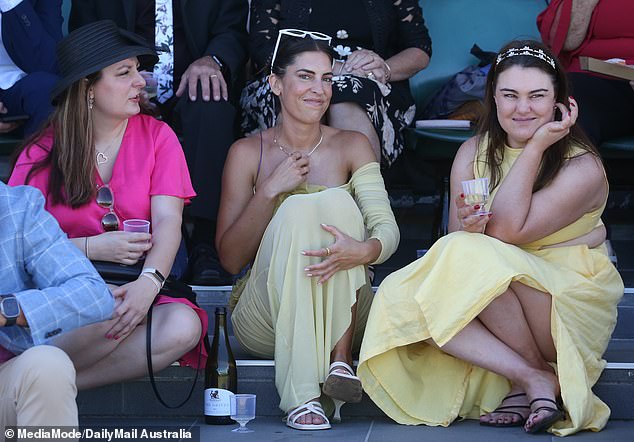 Flemington's undercover areas quickly filled up as revelers escaped the rain.