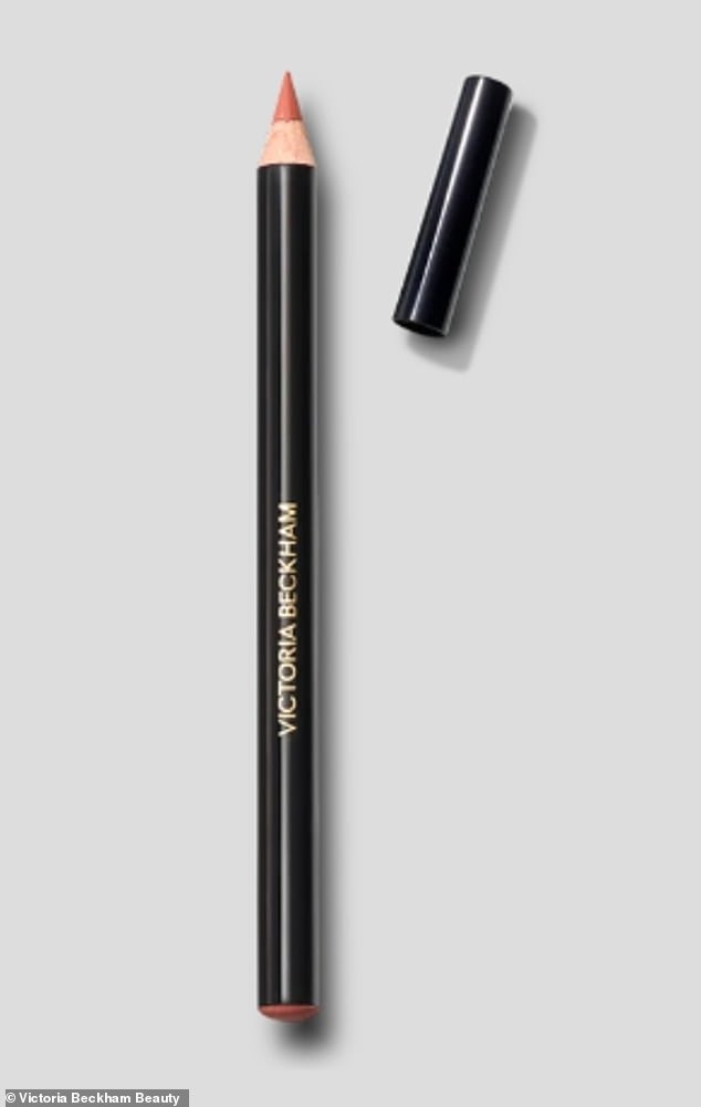 Despite her mother banning her from leaving the house wearing makeup, Harper used a £26 Victoria Beckham lip definer (pictured) in a natural colour, before using a £30 clear lip gloss.