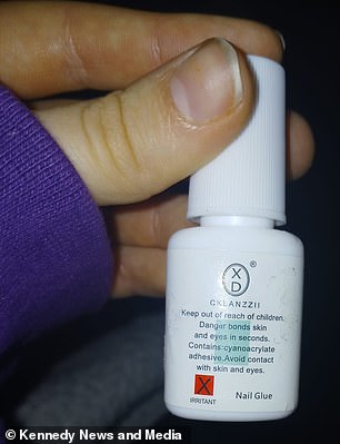 Pictured: The glue said to have caused the burn, priced at 94p on Shein.