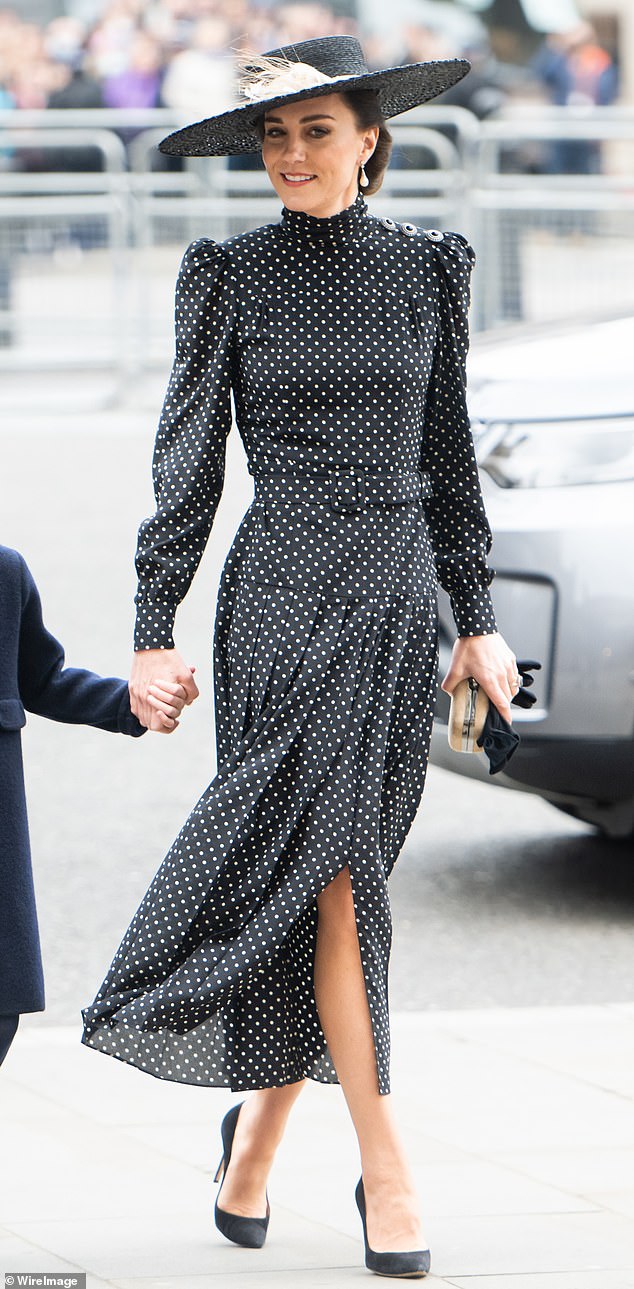 Kate embodied timeless elegance in a stunning Alessandra Rich dress that she wore to attend Prince Philip's Thanksgiving Service in 2022.