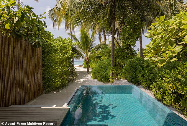 Paradise: Upstairs is a private pool of a beach pool villa.