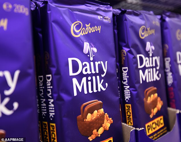 Australians have been warned that dwindling supplies of West African cocoa beans will keep chocolate prices rising (file photo of Cadbury chocolate blocks)