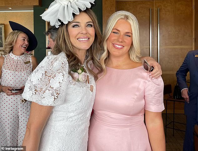 At one point, Liz tenderly put her arm around Brooke as the two posed for a photo. The influencer later uploaded the image to her Instagram with the caption: 'Oh hi Elizabeth.'