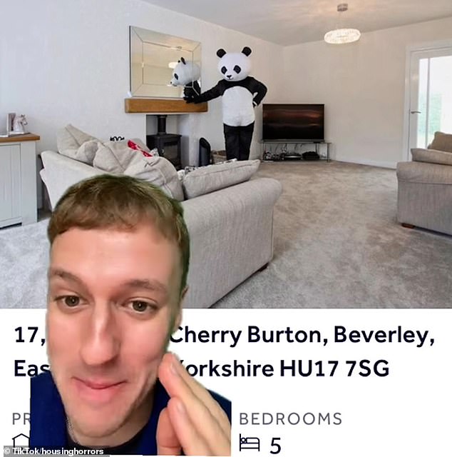 TikTok page @housinghorrors was left stunned after stumbling upon the listing on Rightmove and noticing a giant panda in the images.