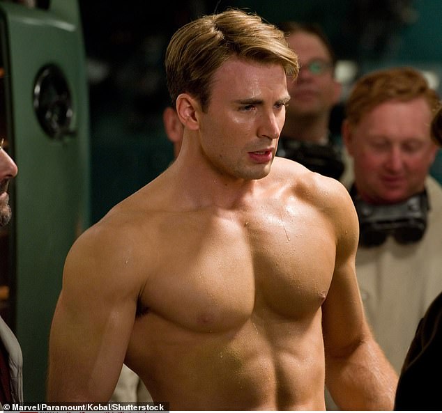 His new look was a far cry from his clean image while playing Captain America in the Marvel Cinematic Universe; Pictured is a 2011 still from The First Avenger.