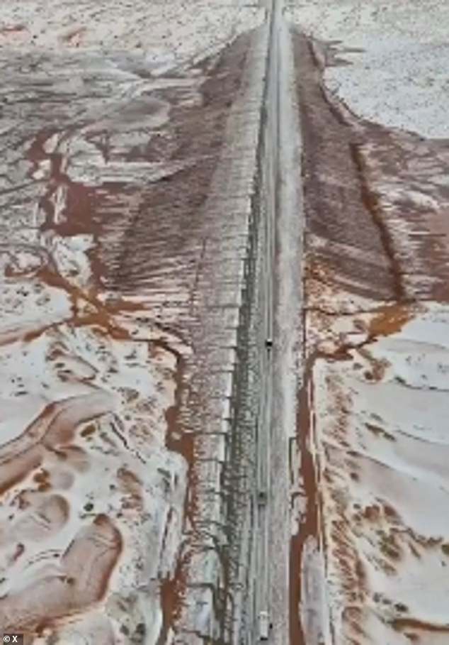 In a press release on Saturday, the Saudi regime's press agency said: 'Heavy rain accompanied by large amounts of hail has continued in several parts of the Al-Jawf region since last Wednesday.