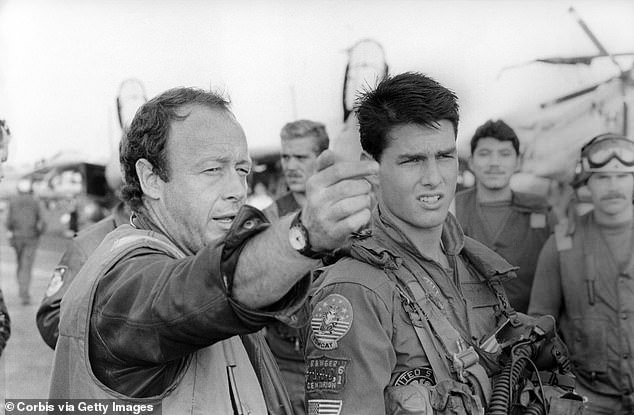 Scott was known for directing iconic films like Top Gun (pictured with Tom Cruise in 1986).