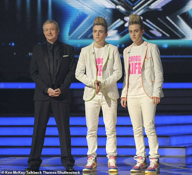 The singer rose to fame with his twin brother John as part of double act Jedward on the sixth series of The X Factor in 2009 (pictured with mentor Louis Walsh).