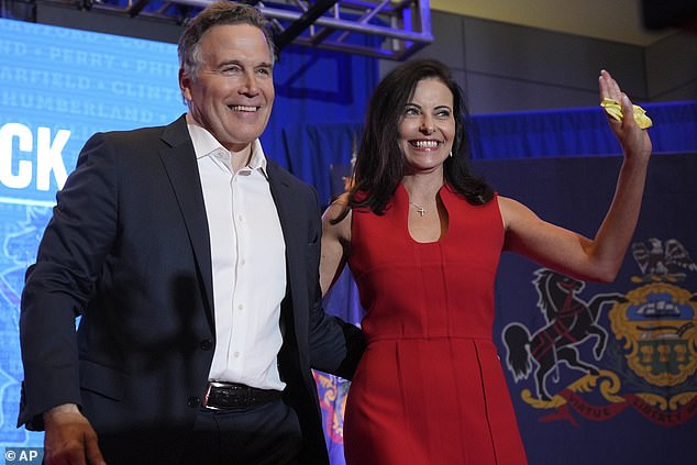 Senate candidate David McCormick on election night with his wife Dina Powell